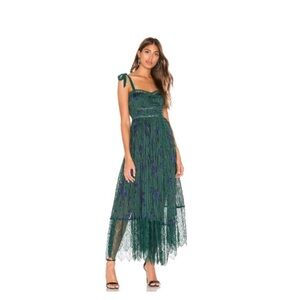 Free People Green and Blue Lace Dress